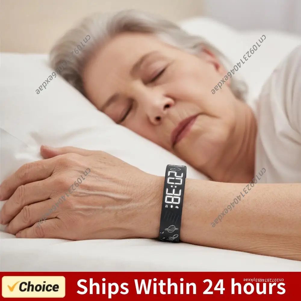 

Вибрационный браслет-будильник с шагомером и счетчиком шагов, бесшумные вибрационные браслеты для сна, перезаряжаемые, для глубокого сна, для мужчин и женщин