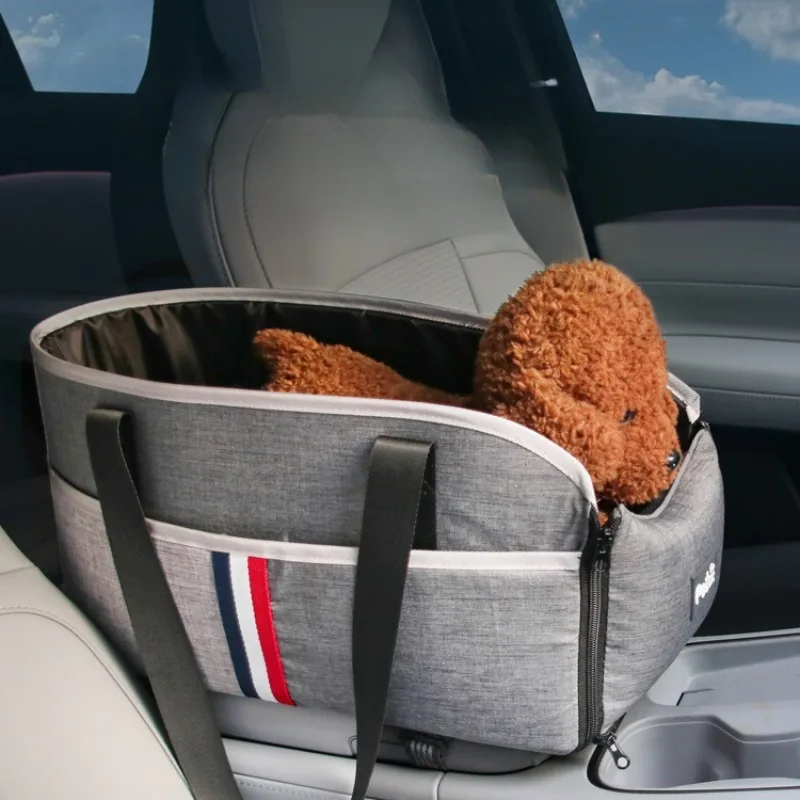 犬用カーシートベッド-車載用ポータブルカーシート-中央設置型-安全旅行用-猫犬用ベッド-輸送用バッグ-チワワ用アクセサリー