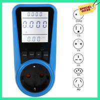 -A14E Socket Digital Current Meter AC Power Meter Time Watt Power Energy Tester Wattmeter - EU Plug