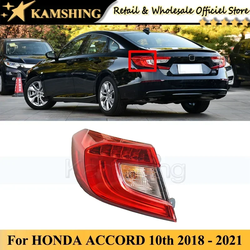 CAPQX Outer Rear Bumper Tail light lamp For HONDA ACCORD 10th 2018-2021 Rear Brake Light Taillight Taillamp head Lamp head light