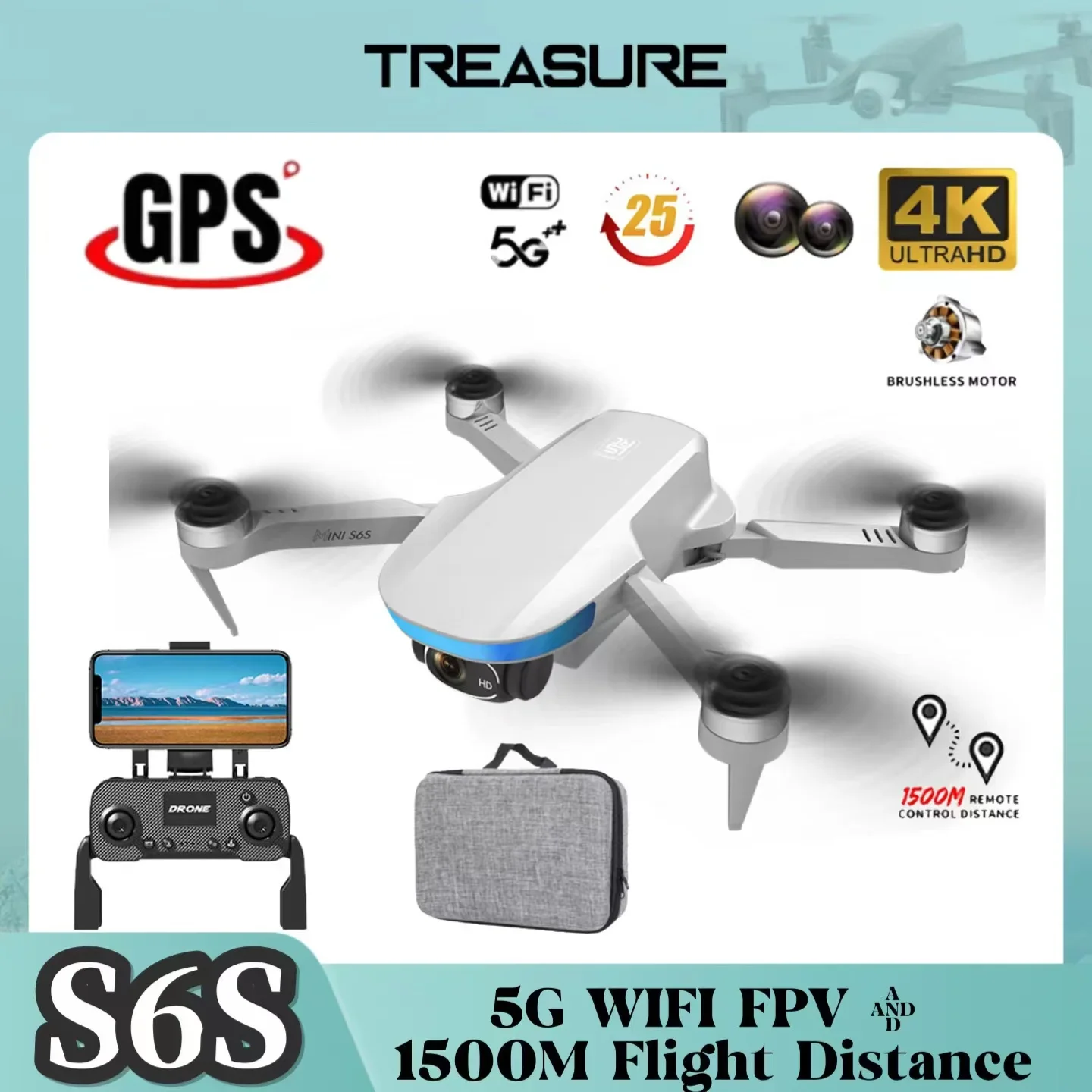 

New S6S Mini Drone Professional 4K Ultra HD Camera Obstacle Avoidance 5G WIFI FPV Light Flow GPS Folding Quadcopter RC Toys