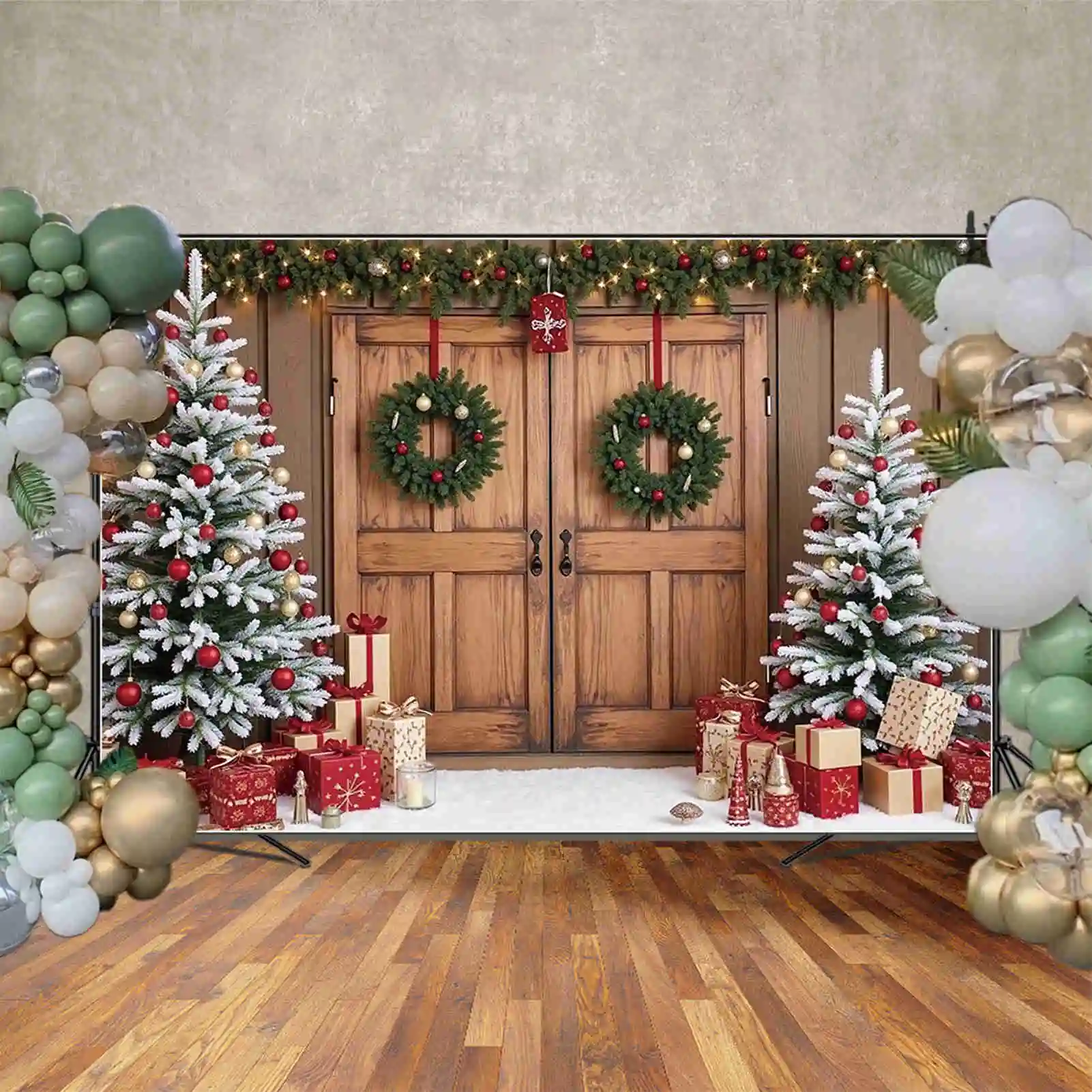 MOON.QG 2024, Рождественский фон, новогодний орнамент, фон для фотосессии, рождественское украшение для дома, окна, двери, реквизит для фотостудии