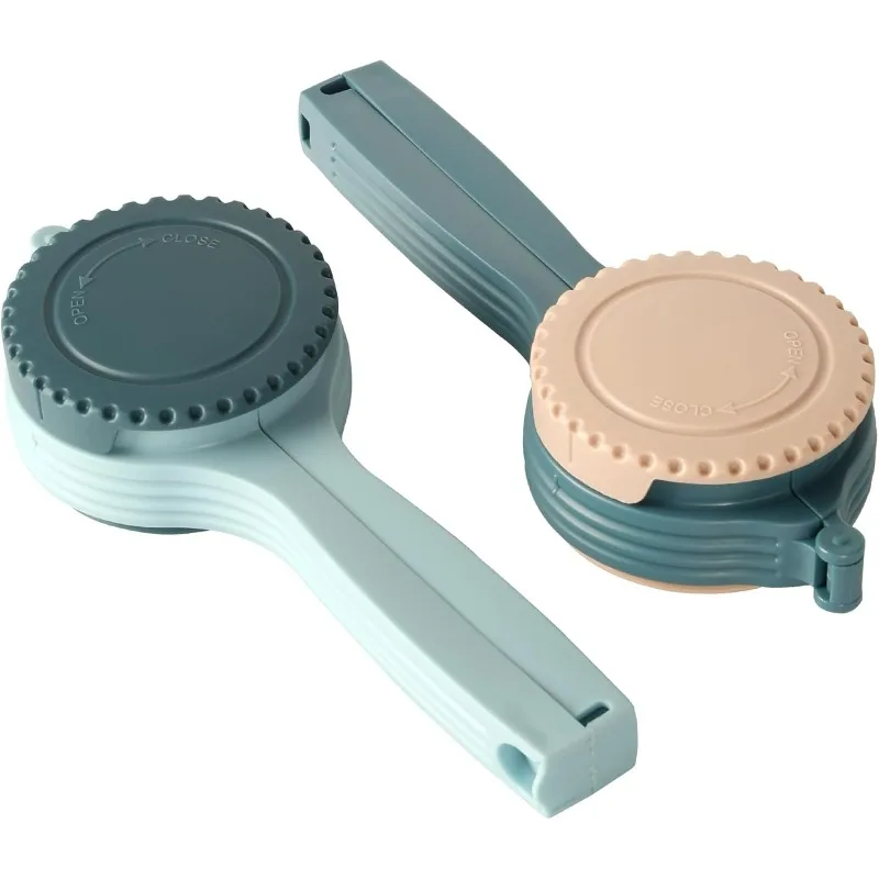 

Food Clip Set with Pour Spout, 2PCS Food Bag Sealing Clip, Durable Plastic Clips for Food Storage,Cap Sealer Clips for Snack