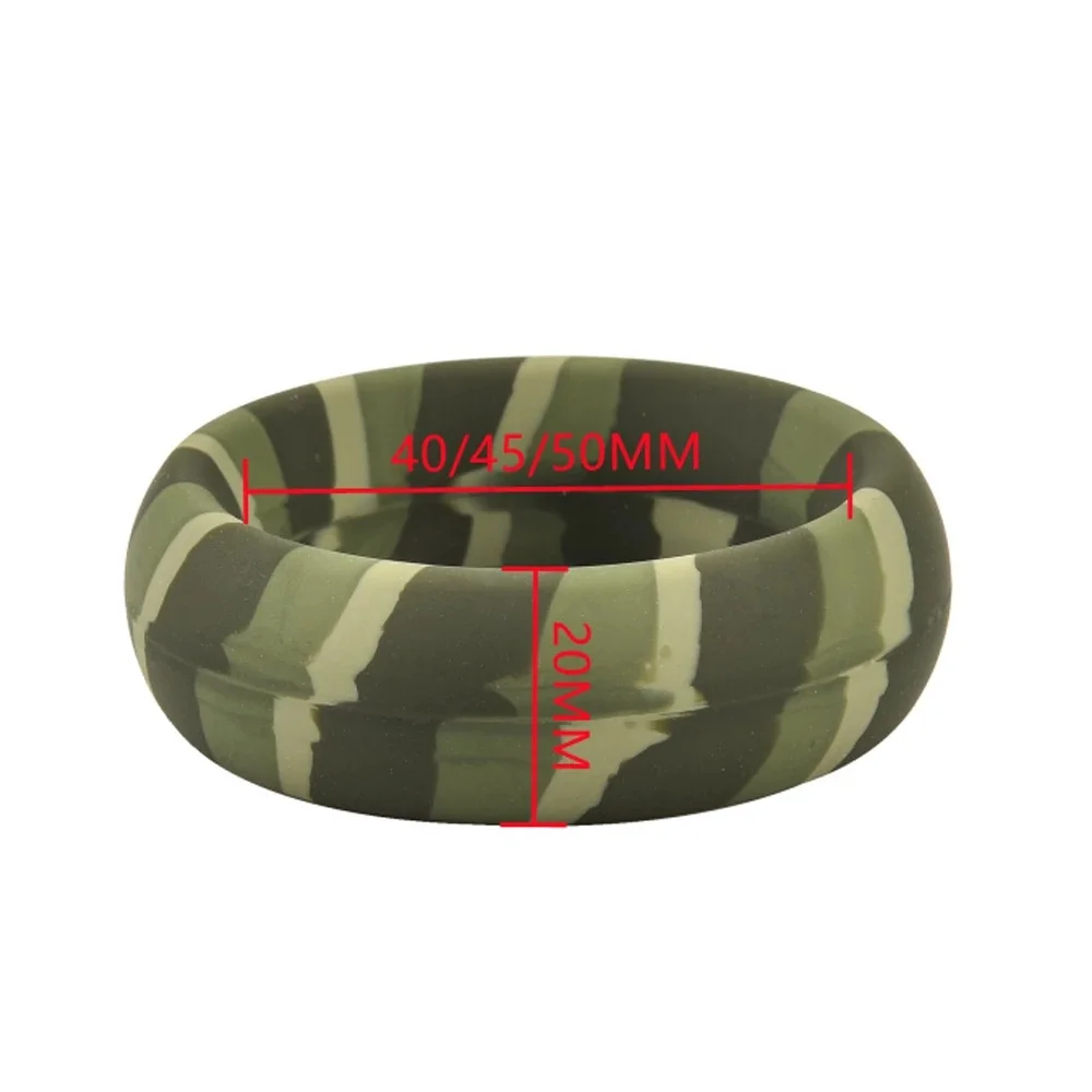 1PC Silicone Durable Penis Rings Ejaculation Delay Camouflage Tire Rings Penis Erection Scrotum Bind Adult Sex Toys For Men