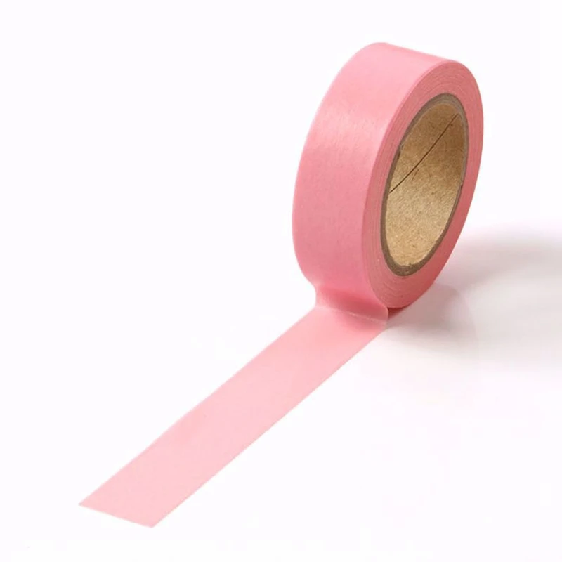 NEW 1PC Decor Plain Pink Japanese Paper Washi Tape DIY Scrapbooking Planner Adhesive Journal Masking Tape Kawaii Stationary