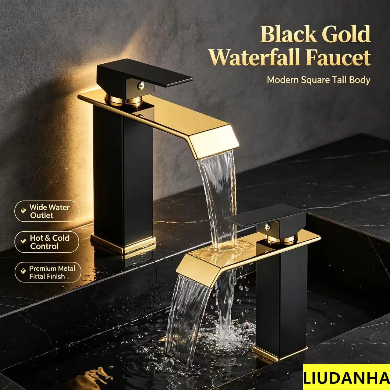 Home Waterfall Faucet Bathroom Toilet Cold Hot Dual Use Basin Faucet Washbasin.Bathroom Waterfall Faucet Sink Basin Tap