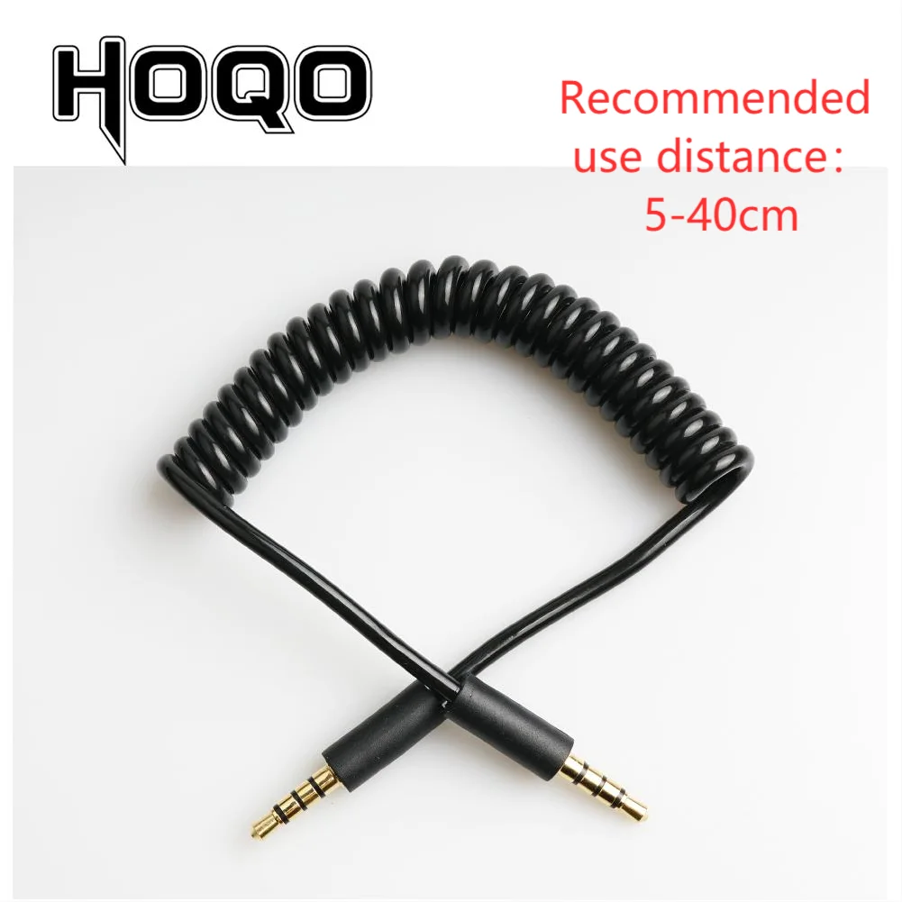 3.5mm TRRS connector Spring Coiled Cable,Powers for Corne split keyboard Audio Micro-type Mics 1/8‘’4 pole Audio cord