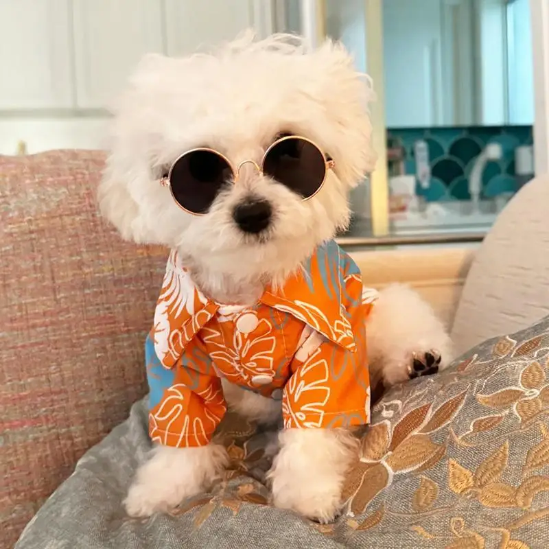 

Summer Dog Clothes Hawaiian Style Pet Beach Dog Shirts Fashion Puppy Vest Coconut Print Cat Shirt Chihuahua Yorkies Pet Clothes
