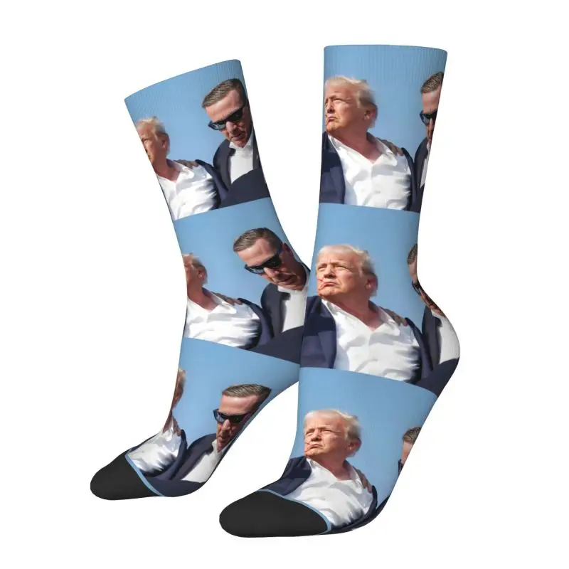 Unisex Custom Trump Crew Socks, Estará de volta, Kawaii Americano, EUA, Primavera, Outono, Meias Vestido de Inverno