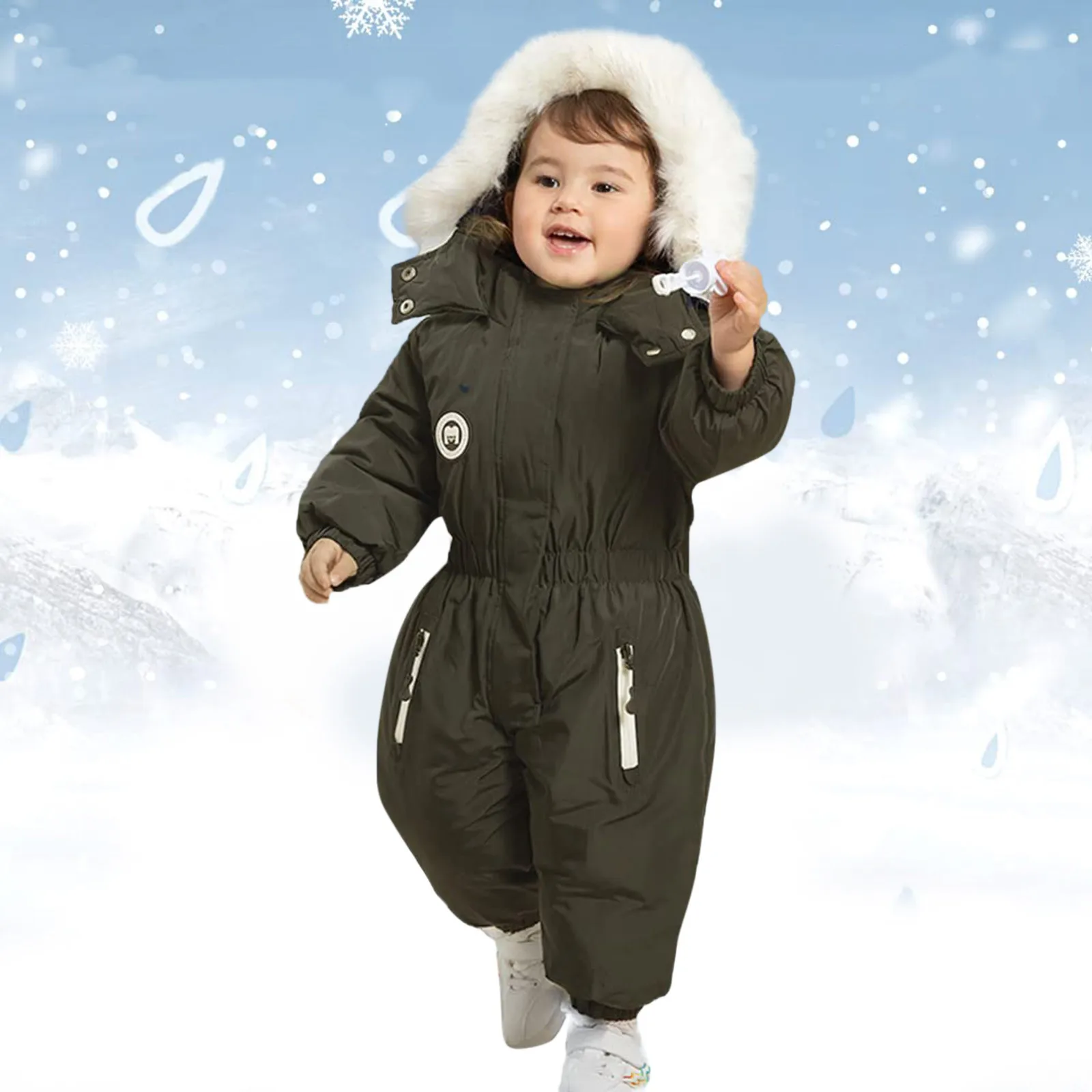 Baby Clothes Thicken Winter Warm Romper Plus Fleece Jumpsuit Snowsuits Girl Boy Hooded Jackets Ski Suits Kids Coat Outerwear