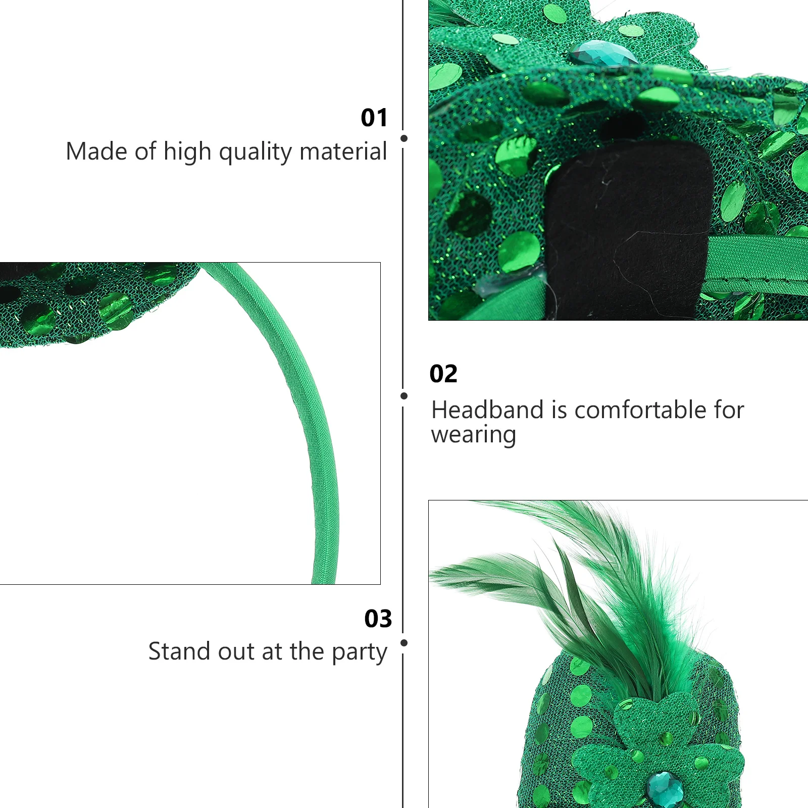 قطعتان من عصابات رأس قبعة عيد القديس باتريك باللون الأخضر للحفلات آمنة ومتينة وليس من السهل كسر هدية رائعة للأصدقاء والأقاربين