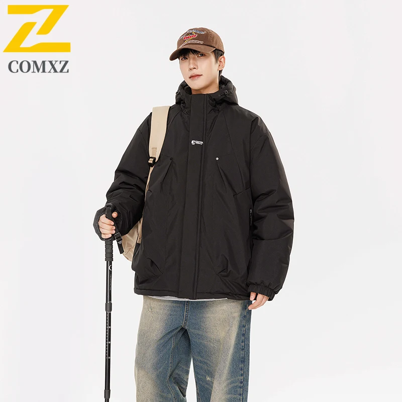 

2025 New Men Cotton Jacket Upgraded Graphene Thickened Warm and Weather Resistant Hooded Parker Coat Outdoor Casual Zipper Coat