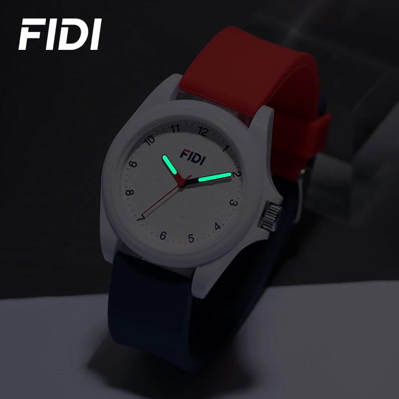 FIDI Personalized Made In China Unisex Quartz Watch Original Silicone Band Luminous 3ATM Waterproof Simple Student Wristwatch