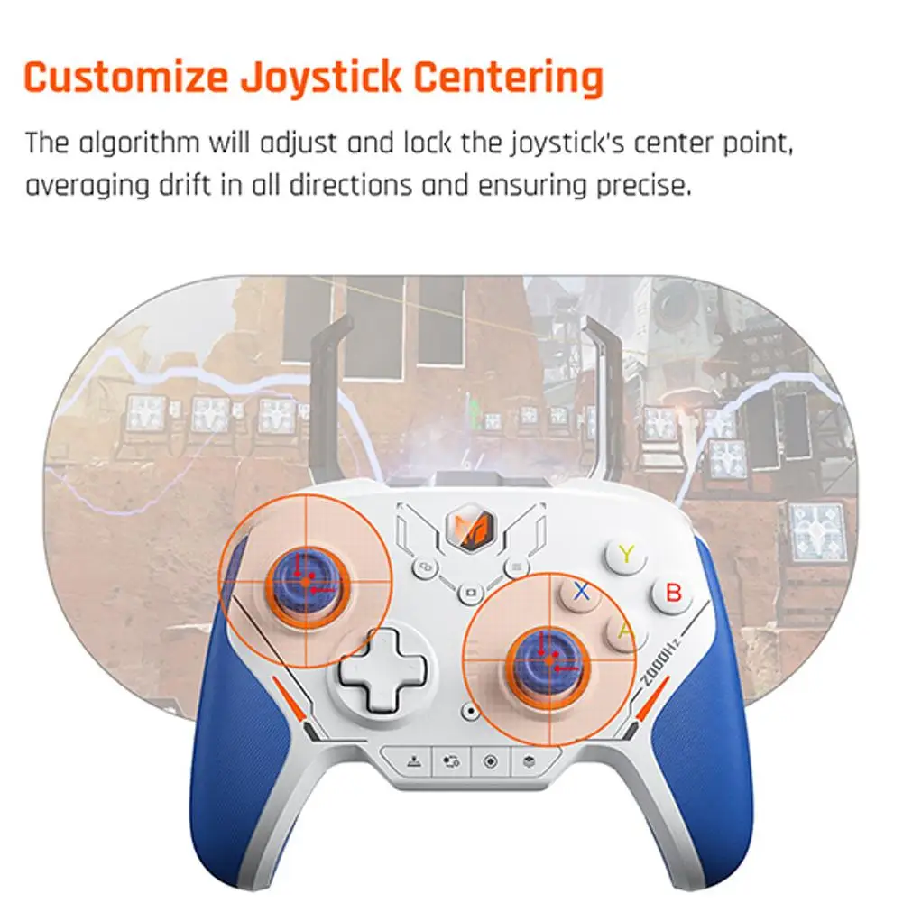 وحدة تحكم لاسلكية Blitz 2 Pro لنظام التشغيل Windows PC Android IOS NS Steam Hall Effect Joysticks Hall مشغلات 2000 هرتز أكثر أملسًا