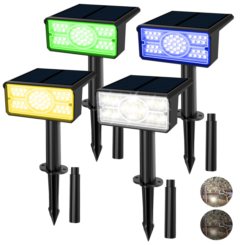 49leds 2pcs Solar Power Light 3000K/6000K/verde/blu Solar Garden Light outdoor IP65 lampada solare faretto solare applique da parete