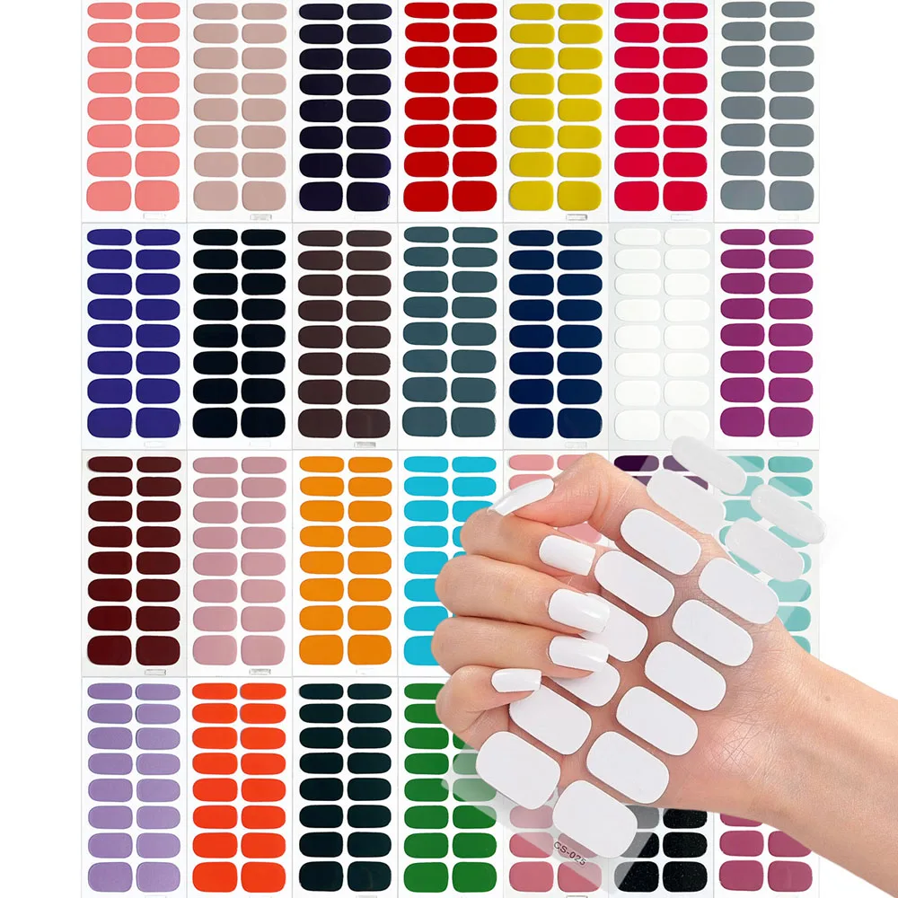 Semi Cured Gel Nail Strips gel nail wrap Full Cover Polish Wraps UV Lamp Cured Long Lasting Waterproof DIY Manicure Nail Sticker