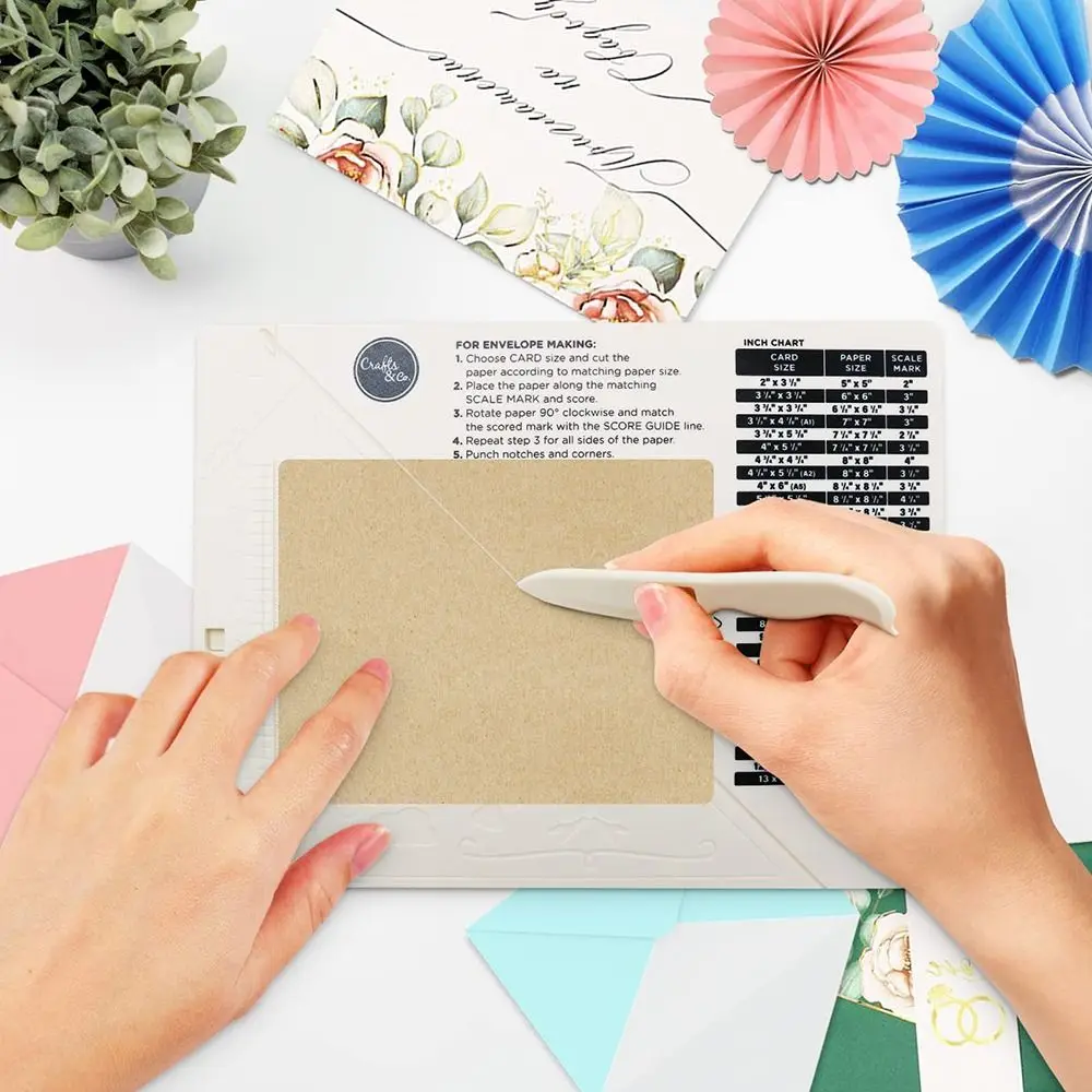 Embossed Lines Paper Trimmer Scoring Board DIY ABS Multi-Purpose Scrapbooking Card Making Tool Embossed Tools Folding Scorer