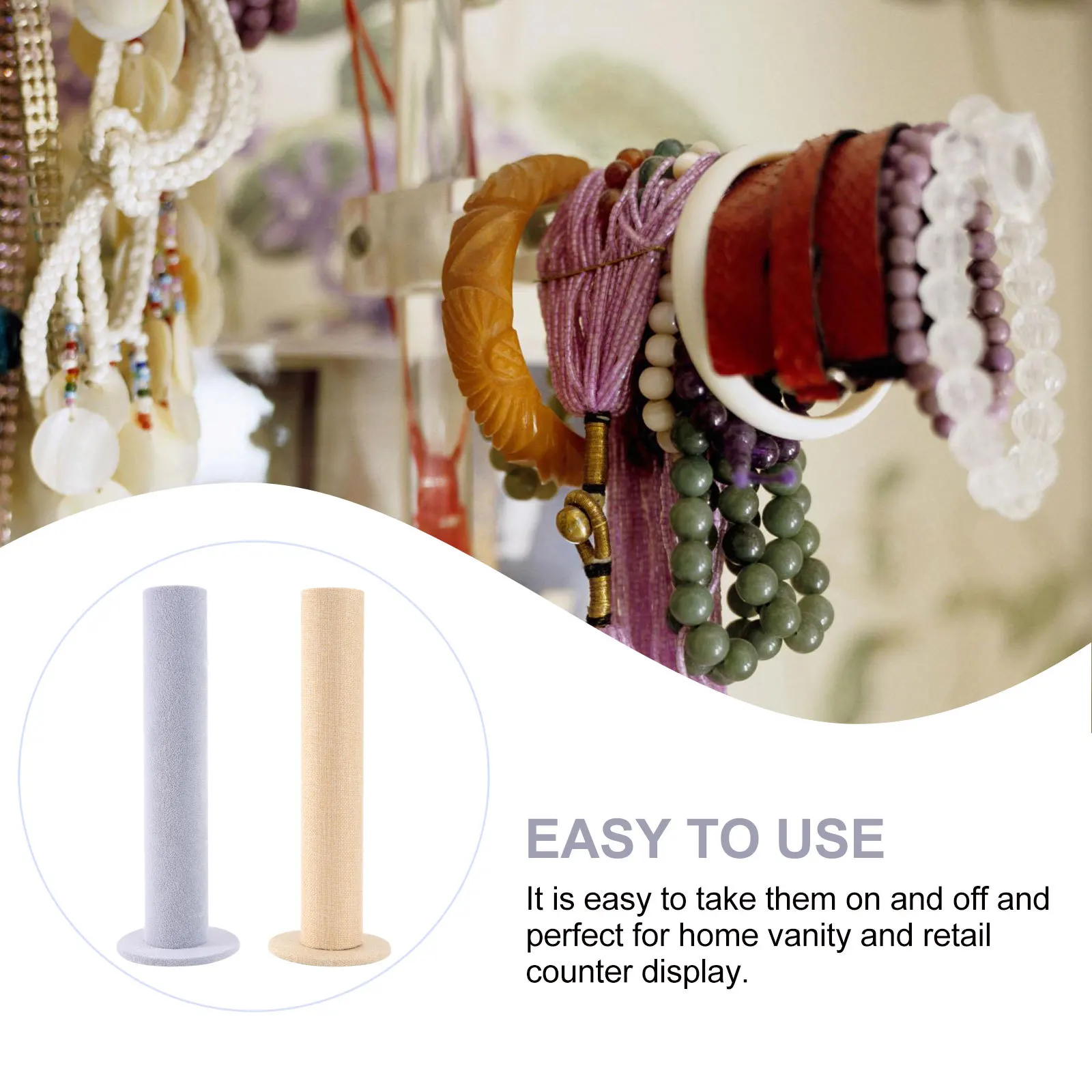 2Pcs Hair Band Stand Holder Vertical Jewelry Display Rack Organizer Storage for Bracelets and Bangles Vertical Jewelry Holder