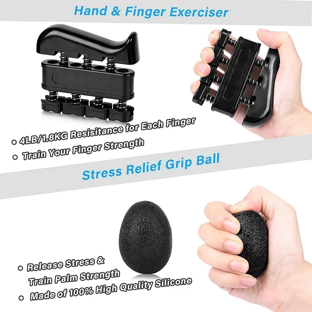 Hand Grip Set Para Treinamento De Força, Expansor De Pulso, Exercitador De Dedo, Recuperação Muscular Do Antebraço, Presente De Fitness, Hand