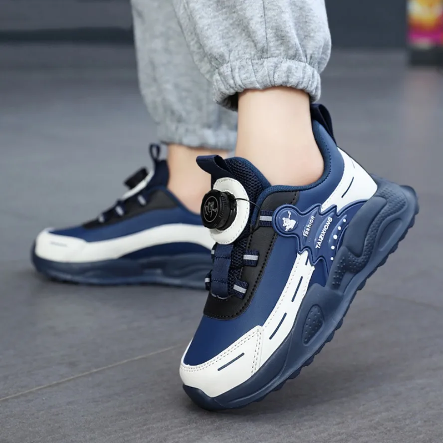 

Boys Anti-Slip Waterproof Leather Running Shoes Outdoor Sports Walking Shoes Comfort Kids Sneakers For Autumn Winter 5-16 Years