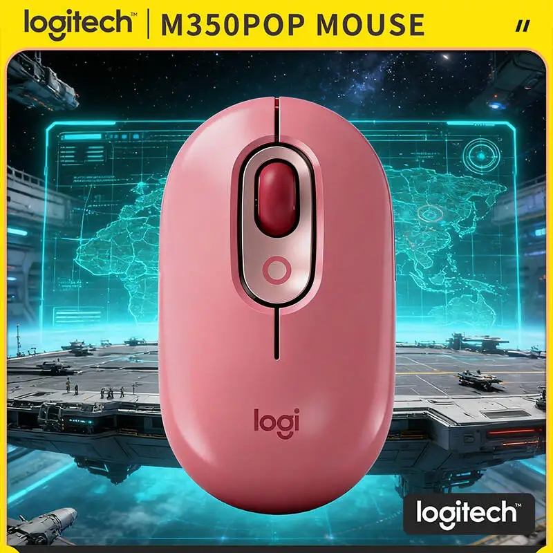 

Quiet Click Logitech M350 POP Mouse Dual Connectivity 10m Stable Range Ergonomic Shape for Left Right Hand Daily Use