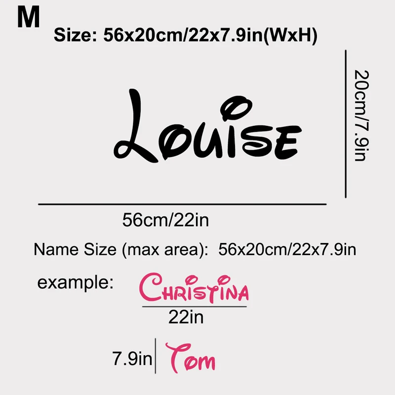 JJRUI اسم شخصي صبي أو فتاة مع ملصق فينيل ملصق فني جداري مقاس S/M
