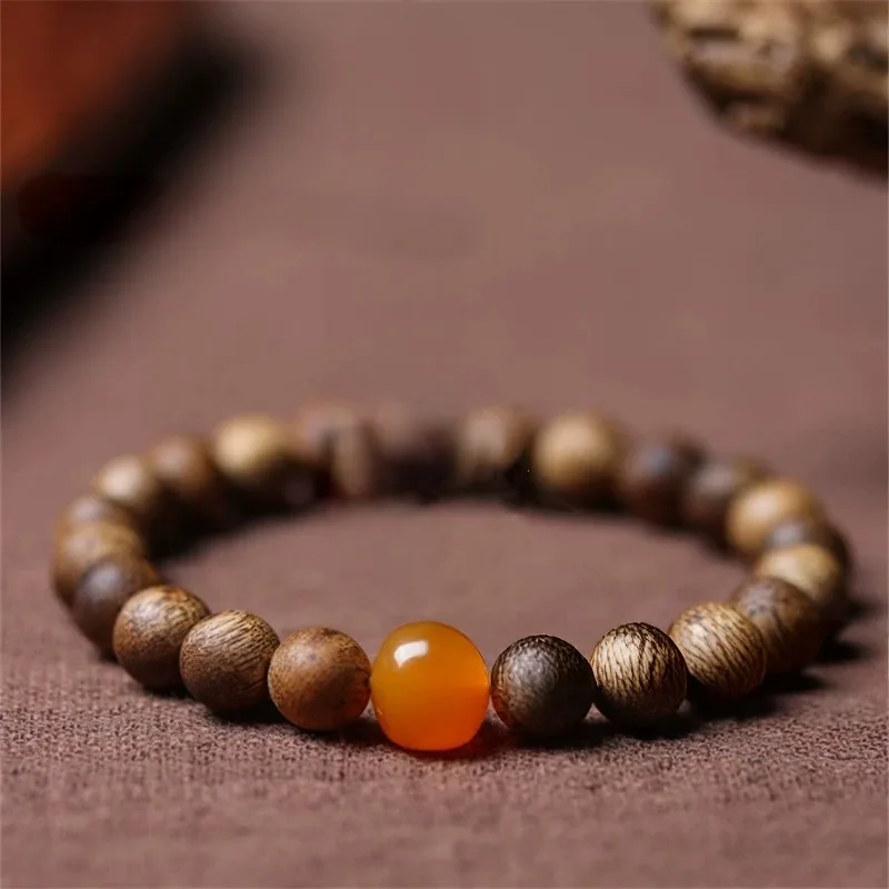 Sandalwood Bead Bracelet for Men Women Premium Agarwood Natural Fragrance Lucky Amulet Couple Jewelry Gifts