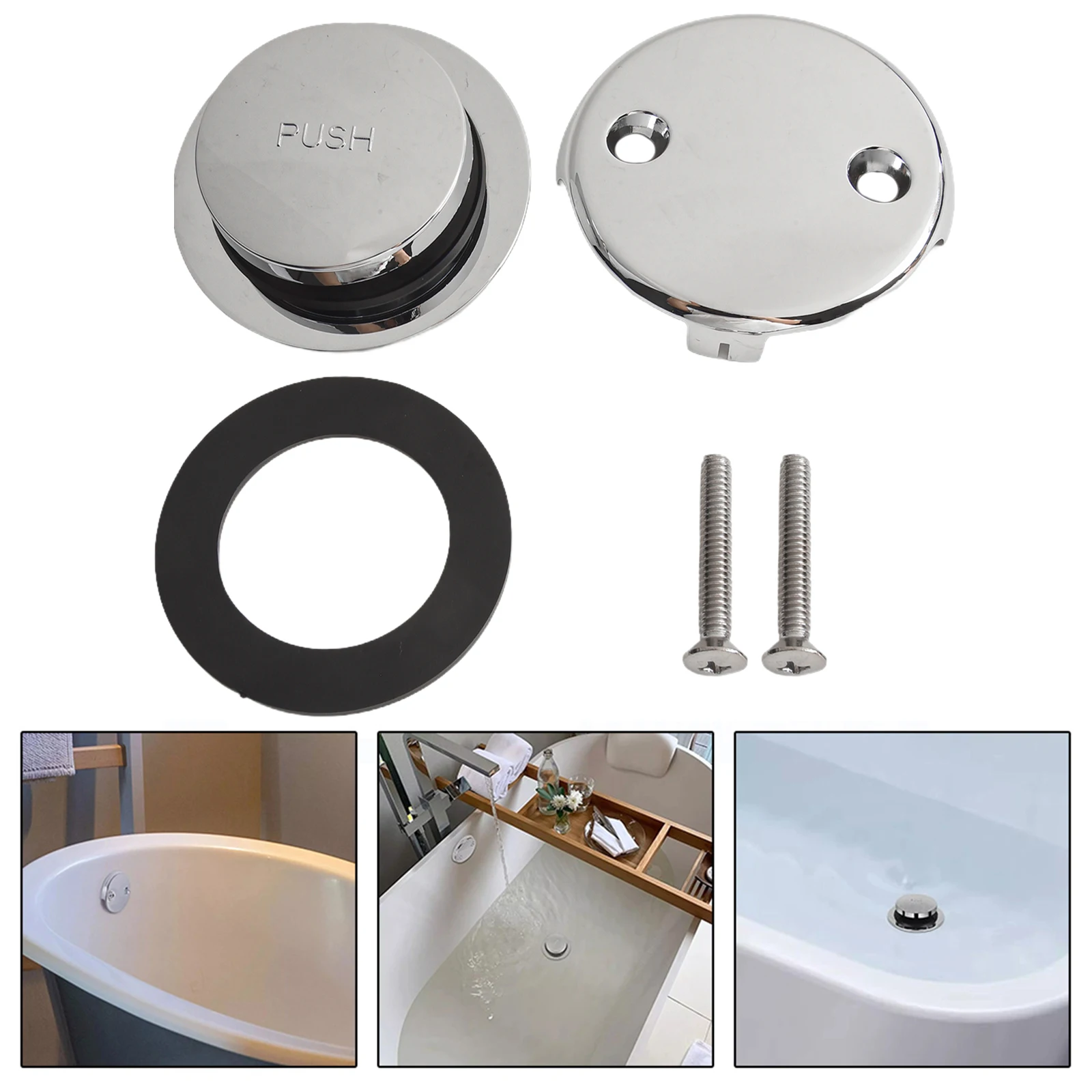 Convenient Design Home Bathroom Two Hole Overflow Cover Plate Two Hole Overflow Cover Plate Easy Installation Specifications