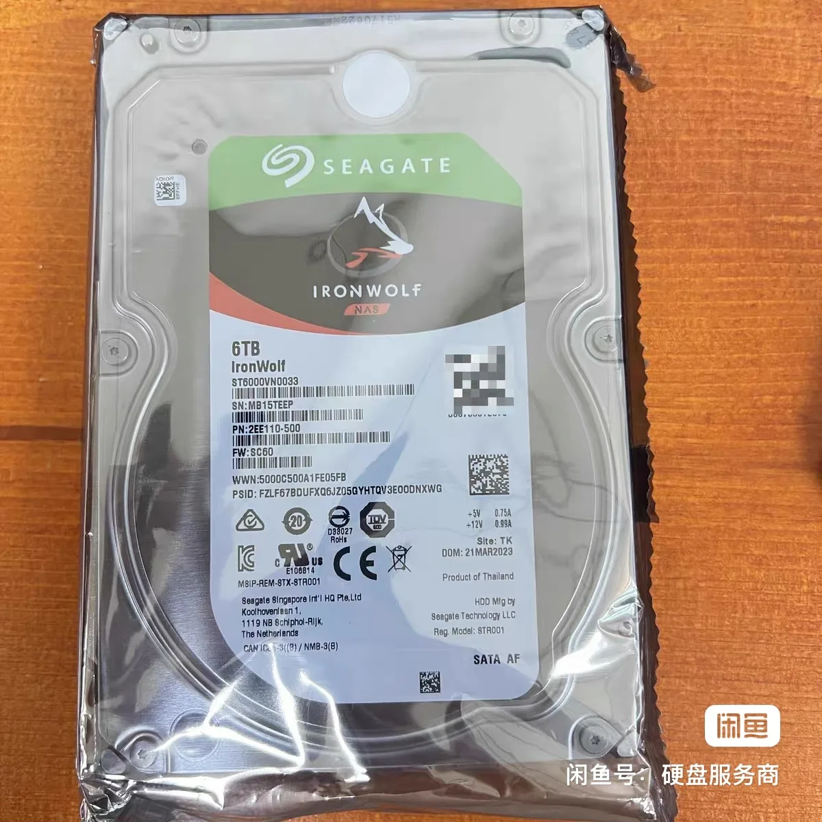 

HDD For Seagate IronWolf 6TB SATA 3.5" 128MB 7.2K For Internal HDD Enterprise HDD ST6000VN0033