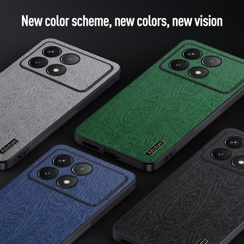 Leather Case for Xiaomi Poco X6 Pro Luxury Tree Pattern Silicone Shockproof Phone Cover PocoX6Pro 2311DRK48G 2311DRK48I Coque