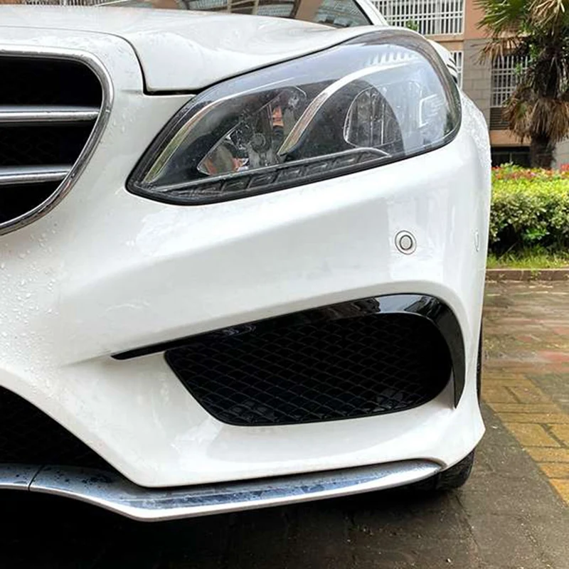 

Front Bumper Front Air Knife Modification Fog Light Trim For Mercedes Benz E Class W212 Facelift 2013-2015 Piano Black