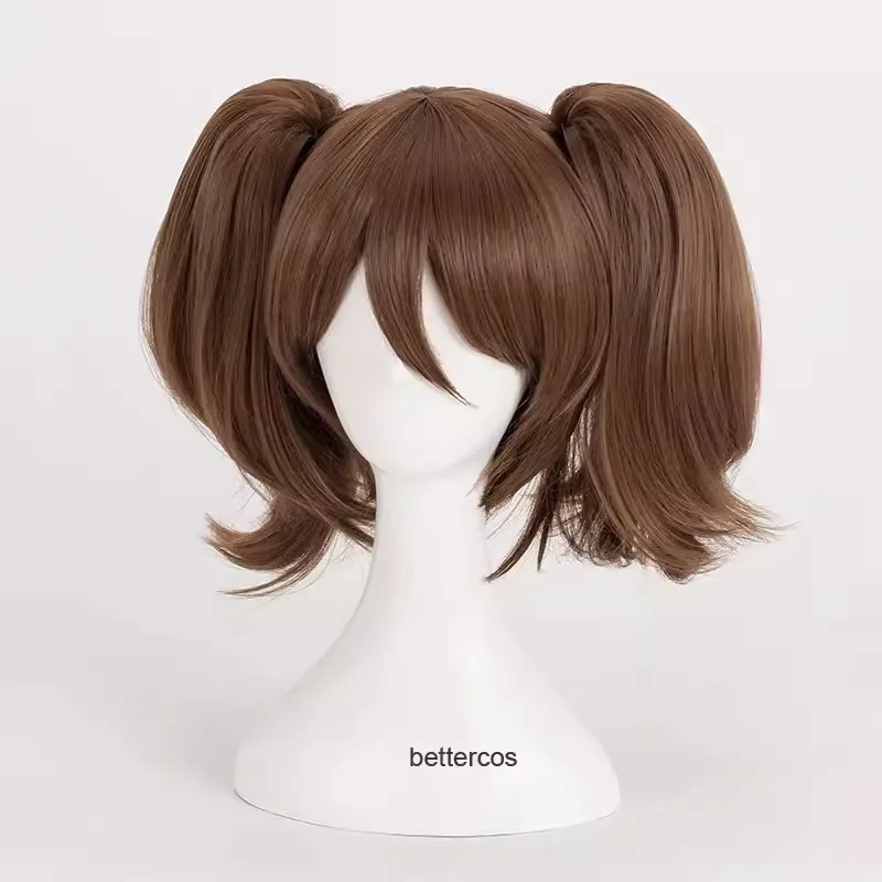 Diane Cosplay Wigs Brown Double Removable Clip Ponytails Heat Resistant Synthetic Hair Wig + Wig Cap