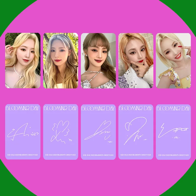 

KPOP (G)I-DLE 2023 SEASONS GREETINGS Photocards MiYeon YuQi SoYeon Two-Sided Bright Film LOMO Cards Neverland Fans Collections