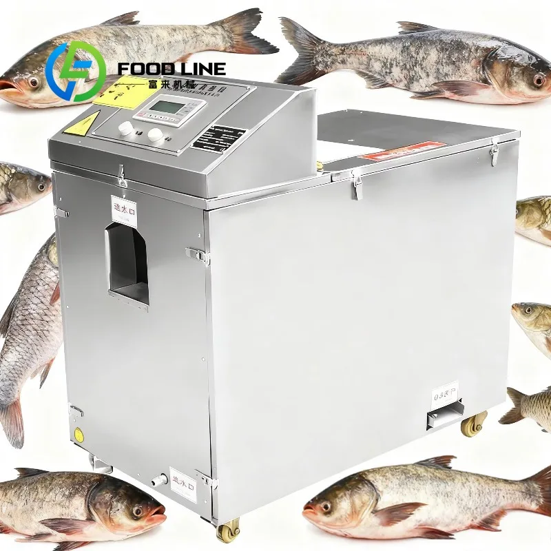 Custom High Efficiency Commercial Electric Fish Scaling Machine For 0.5-4kg Silver Carp Aquatic Seafood Processing Equipment