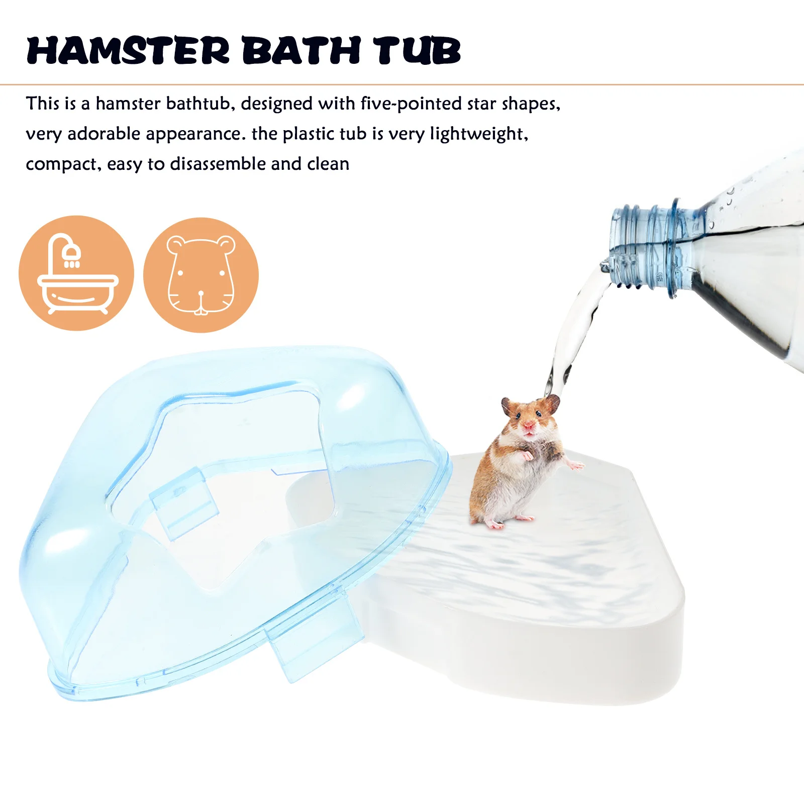 

Hamster Bathroom Plastic Bathtub Star Design Lightweight Compact Easy Use Pets Tub Hamster Bathroom Pets Bathtub