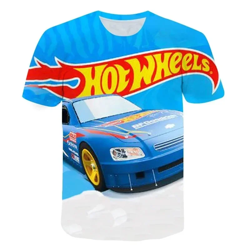 2024 Summer New Hot Wheels 3d Printed Leisure Outdoor Sports Short Sleeve Loose Comfortable T-shirt Fashion Men\'s Clothing