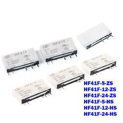 10Pcs HF41F-24-ZS  HF41F-12-ZS HF41F-5-ZS HF41F-5-HS HF41F-12-HS HF41F-24-HS Industrial Relay Subminiature Power Relay 41F HF41F