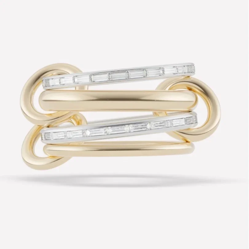 Stacking Fashion Two Tone Band Rings For Women Micro Paved 5A CZ Multi Pieces Stack Full Finger Jewelry