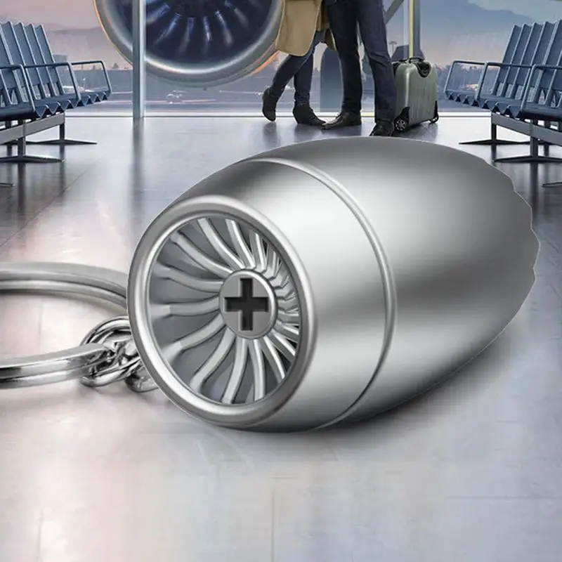 Airplane Engine Keychain Metal Aircraft Pendant Decoration Aviation Enthusiast Keychain Accessories for Aviation Enthusiasts
