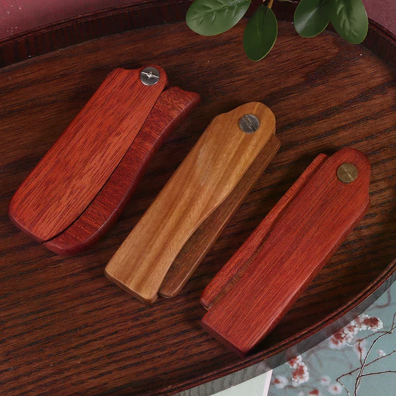 Zakkam voor heren Opvouwbare houten baardkam Sandelhout haarkammen voor mannen Perfect voor gebruik met baardbalsem