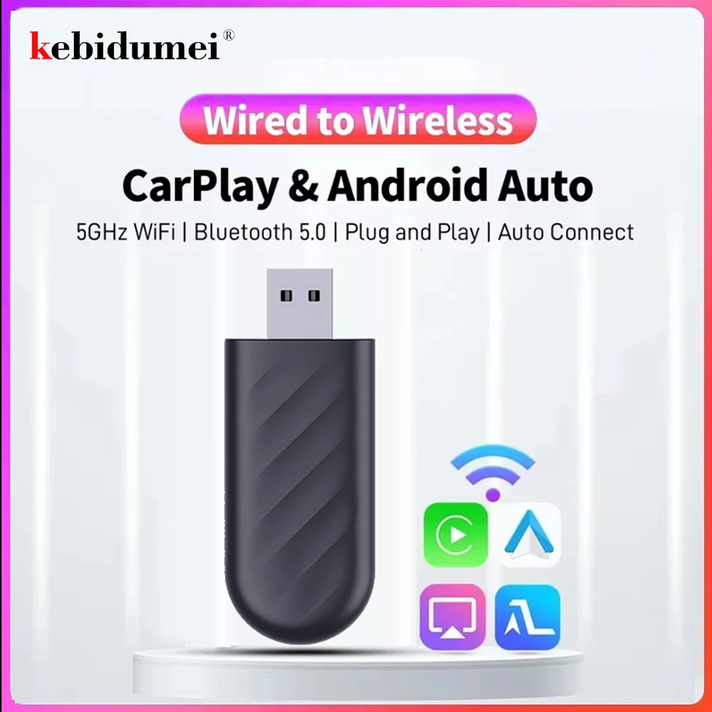 Wireless Carplay Adapter Android Auto Wireless Smart Dongle 2in1 For Volvo Benz Audi Kia Hyundai VW Mazda Cadillac MG Peugeot