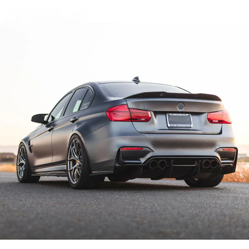 Fibra de carbono duplo dianteiro lábios difusor traseiro saias laterais spoiler tronco asa psm design corpo kit para m3 f80 m4 f82