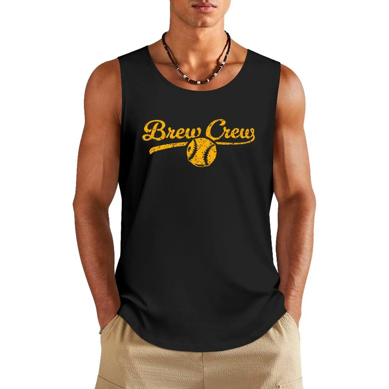 

Brew Crew Retro Tank Top gym men gym for men sleeveless man shirts