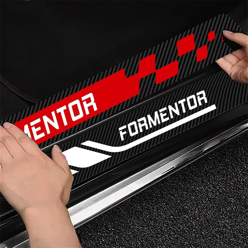 4pcs Car Door Sill Protector Carbon Fiber Sticker Anti Scratch For Cupra Formentor 2023 2021 2022 2014 Accessories