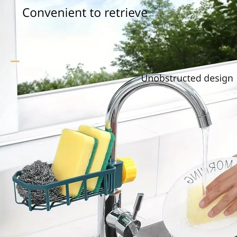 Kitchen Sink Storage Shelf Non-Perforated Faucet Rack for Dishwashing Sponge Brush Creative Drain Rack Hot Selling