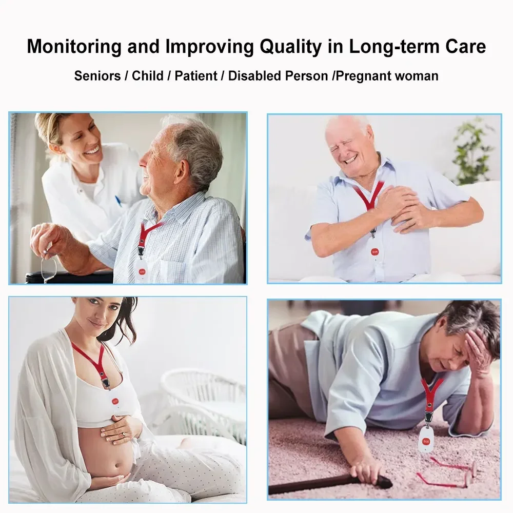 نظام إنذار منزلي بزر الذعر SOS، زر الطوارئ، إنذار المسنين، وحدة تحكم سلسلة المفاتيح، كبار السن، GSM، WIFI، RF 433MHz