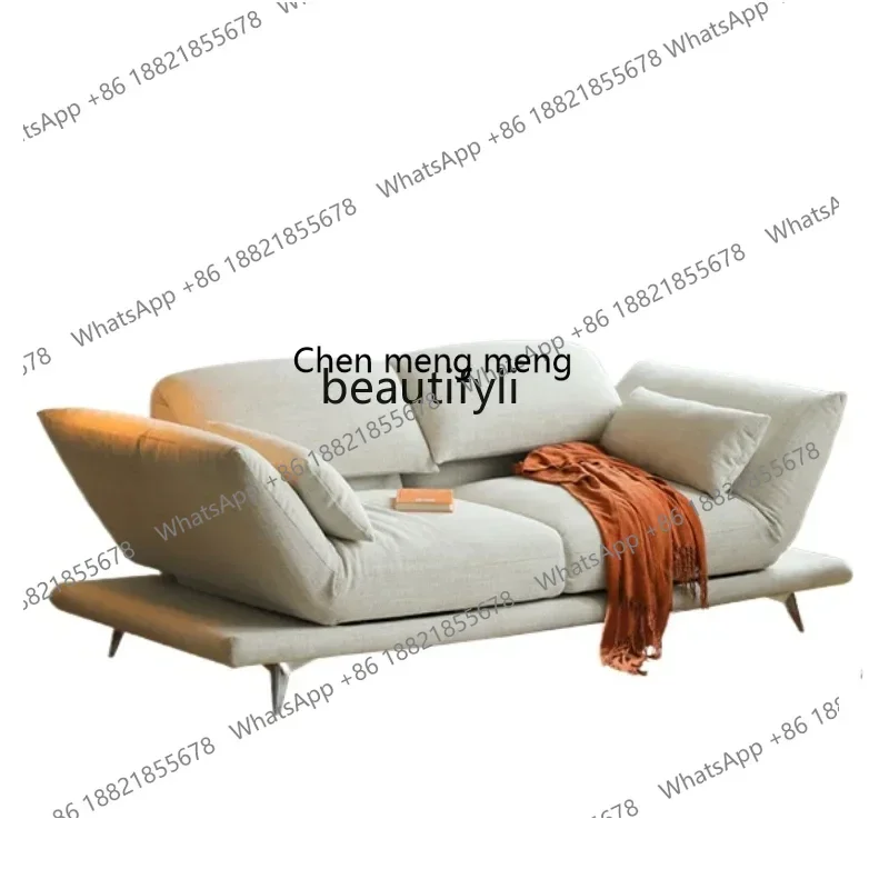 

182C Multifunctional Sofa Living Room Rotating Backrest Small Unit Dynamic Island Straight Row Fabric Sofa