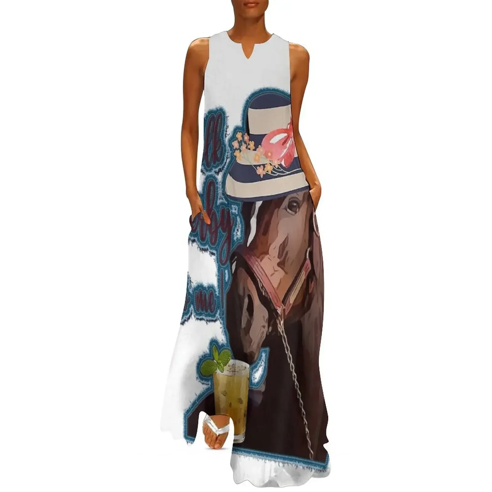 

Talk Derby to me mint juleps Derby Horse Racing Long Dress women's fashion dresses ladies dresses for special occasions Dress