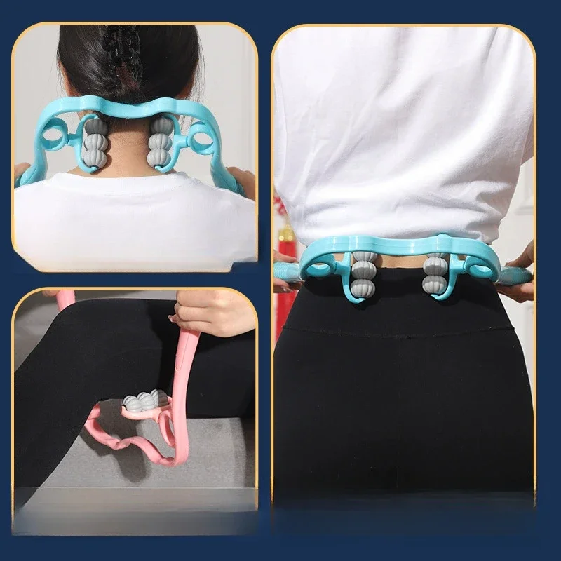 Spinal massage tool, neck massage device, relieves fatigue, neck massage wheel, manual neck clamp, multi-functional