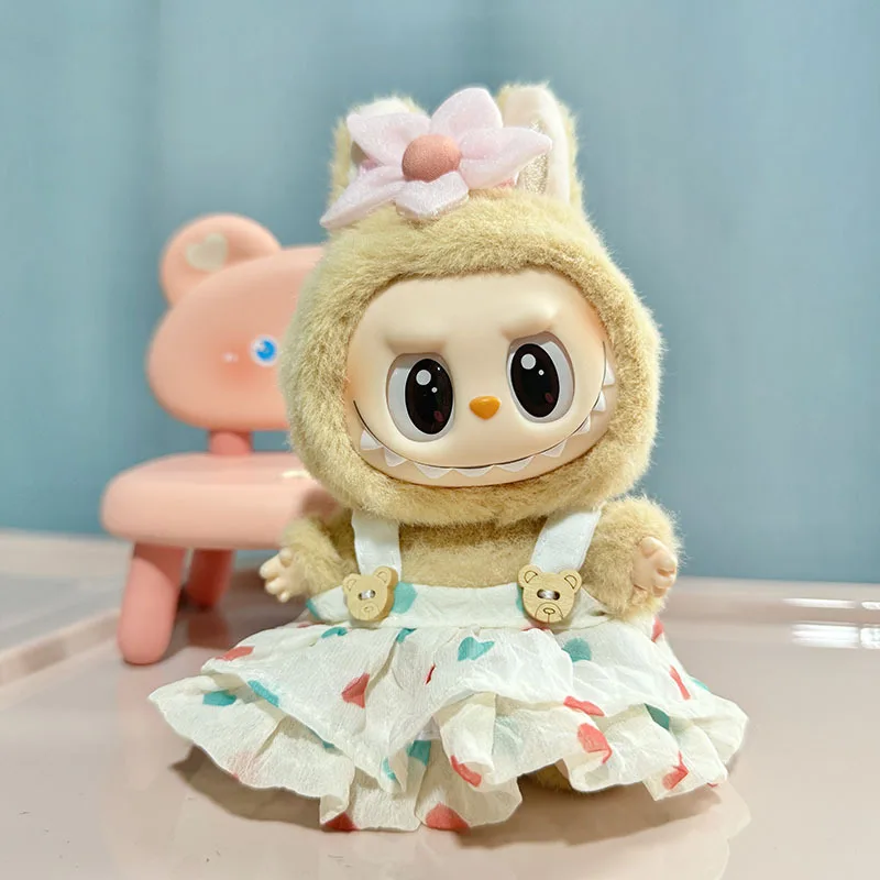 Ropa Para Muñecas Labubi De 17 Cm – Set De Fresa Con Diadema Y Vestido, Regalo Ideal